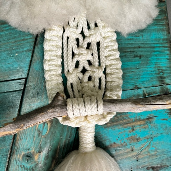 Vintage Macrame Owl Hanging Decor MCM - Picture 6 of 8